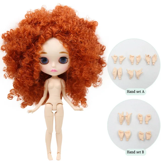 like the picture Ледяной телесного цвета Blyth кукольные для Серия No. BL2231/2237 имбирь афро волосы резные губ матовая лицевая сторона с бровей шарнирное тело 1/6bjd - Цвет: like the picture