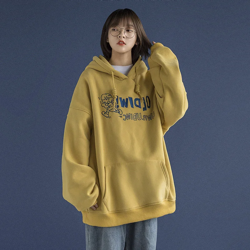 

Fashion Vintage Hooded Sweater for Women 2021 New Spring and Autumn Loose Idle Style Thin Top Rac