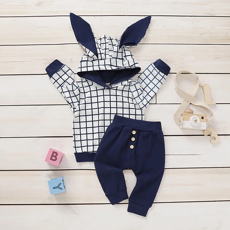 Комплект одежды из 2 предметов для новорожденных девочек футболка с капюшоном и