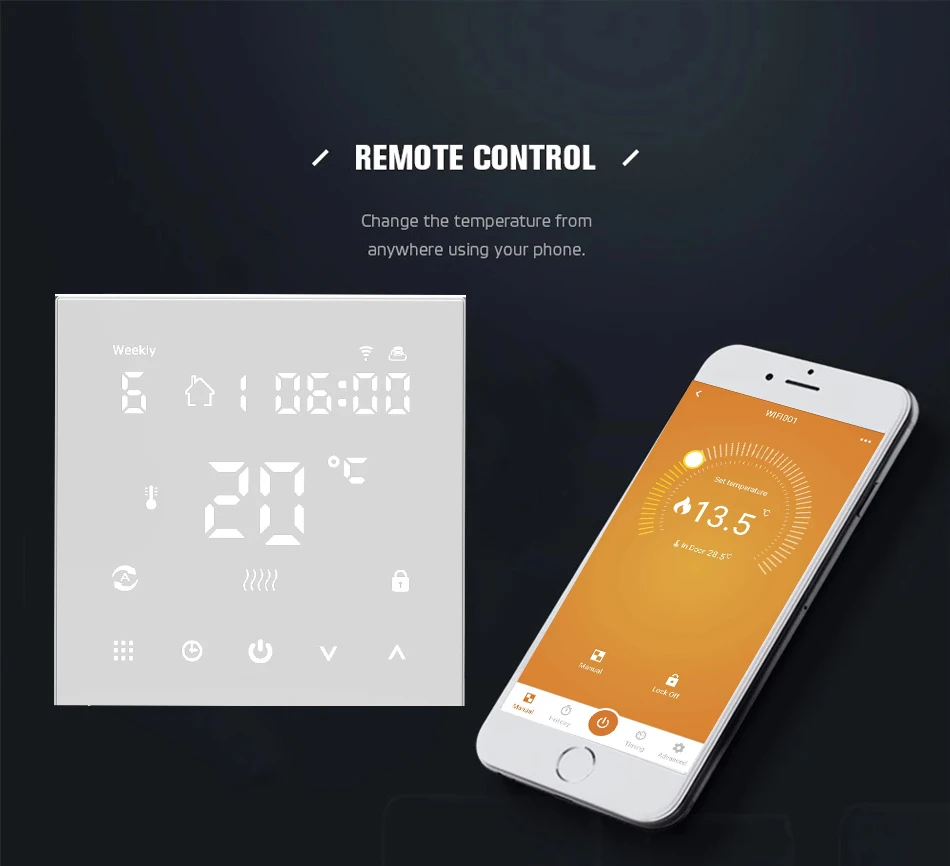 Умный термостат Tuya с Wi-Fi электрический нагреватель пола для воды/газового