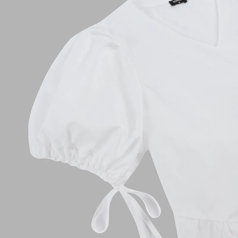 

Women Mini Dress VONDA 2021 Summer Short Sleeve Sexy V Neck Party Dresses Bohemian Vestidos Pure Robe Loose Kleid Sundress