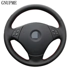 Сшитая вручную черная натуральная кожа сделай сам чехол рулевого колеса автомобиля для BMW E90 320 318i 320i 325i 330i 320d X1 328xi 2007