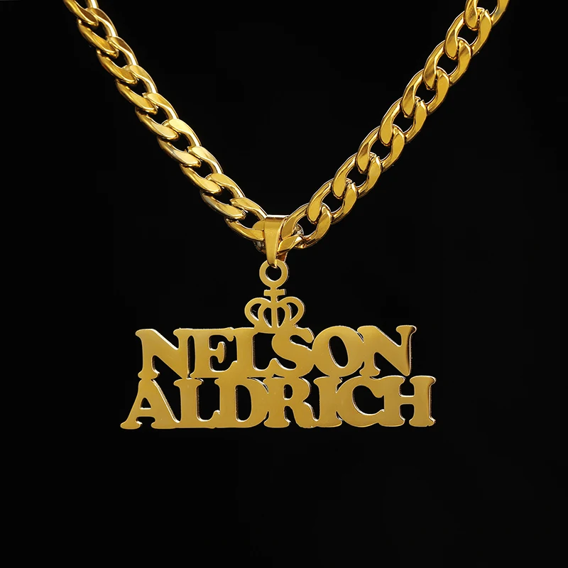 Индивидуальное ожерелье из нержавеющей стали с именем для мужчин и женщин