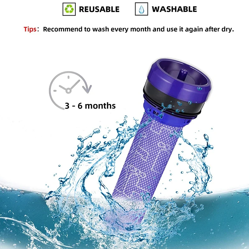 2 Pack Pre-Filters Compatible for Dyson DC37 DC39 DC28 DC53 Series Absolute Cordless Vacuum Replaces Part No. 923413-01 | Бытовая