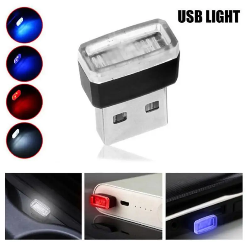 1 шт. Автомобильные светодиодные атмосферные огни USB розетка декоративная