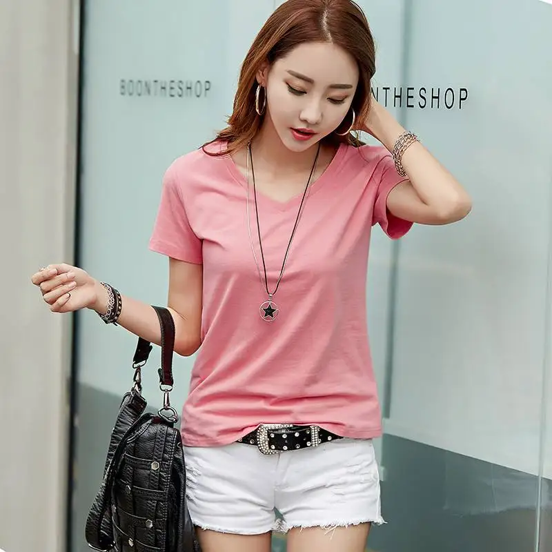 

T-Shirt Women white Short Sleeves Shirt 100% Cotton Awesome Femme Summer Top