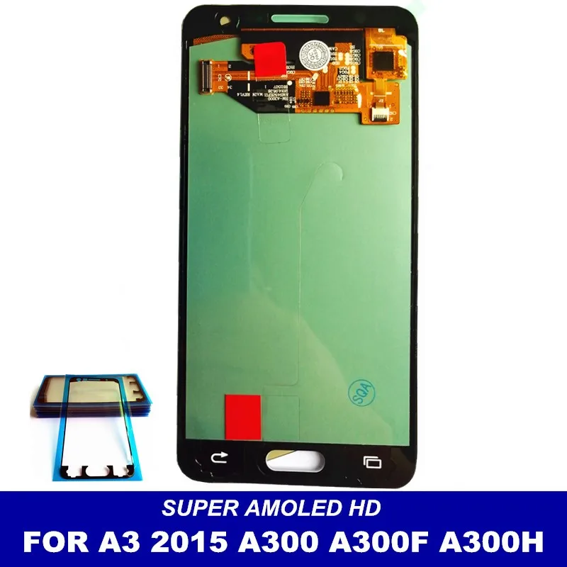 100% супер AMOLED ЖК экран для samsung Galaxy A3 2015 A300 A300H A300F A300M дисплей телефона сенсорный