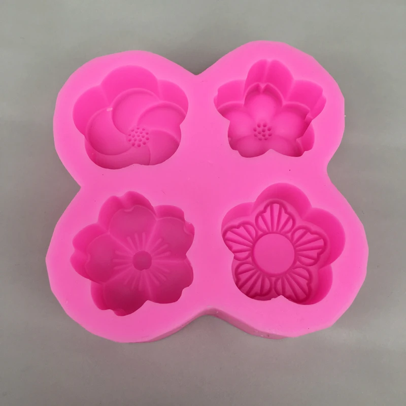 Формы для изготовления свечей силиконовые с 4 отверстиями мыла Луны пирожных