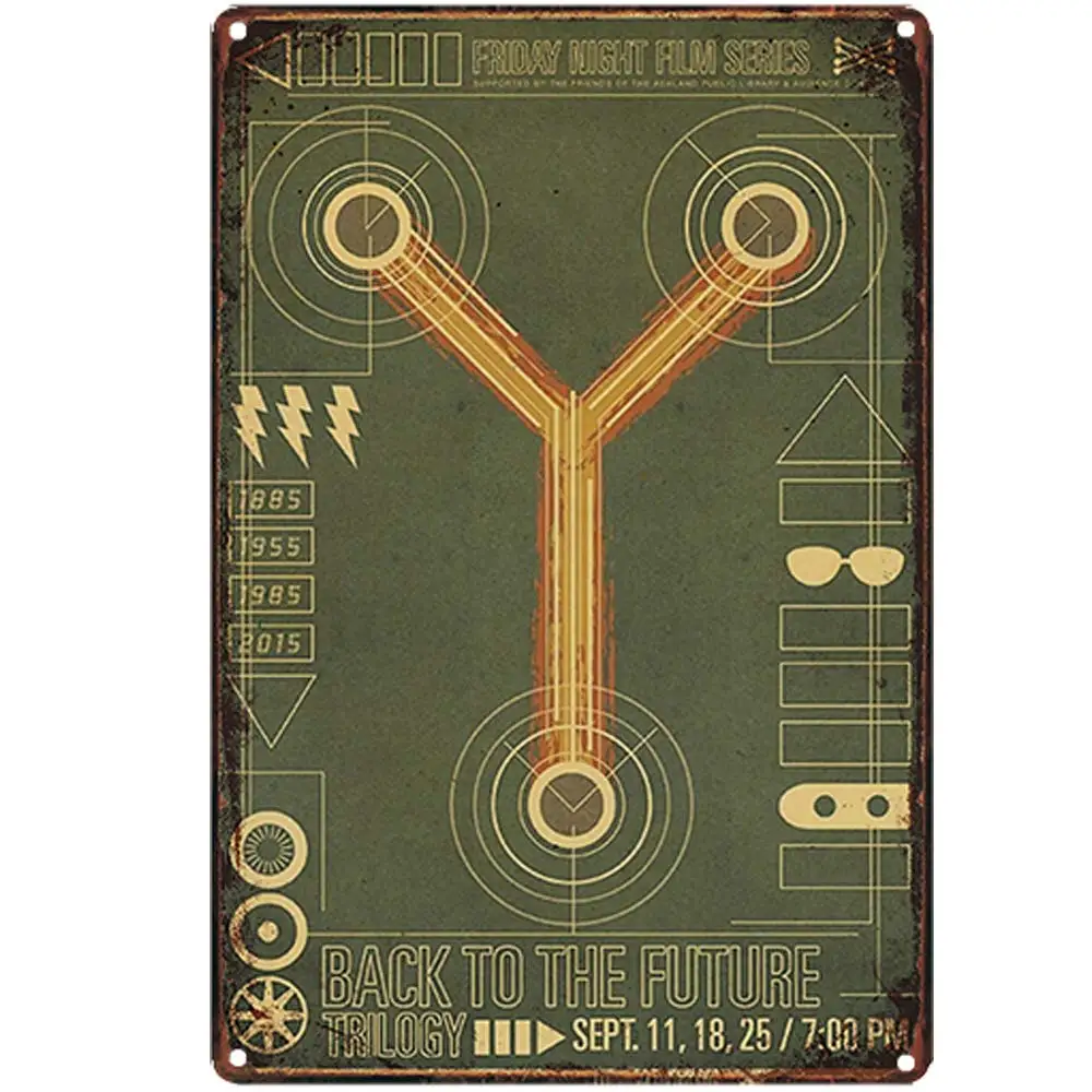 

Оригинальный ретро дизайн Назад в будущее оловянные металлические знаки настенное искусство | Толстая жестяная плита печать плакатов наст...