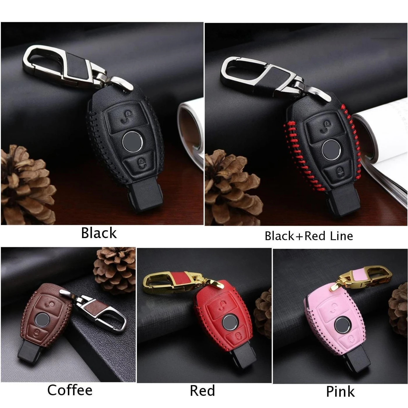 

Accessory Car Key Cover For Mercedes Benz Case Fob Artificial Leather High Quality