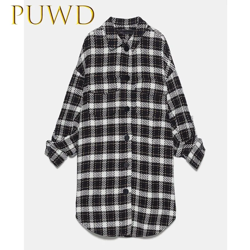 Женская Повседневная клетчатая куртка PUWD новинка 2019|Женские пальто| |