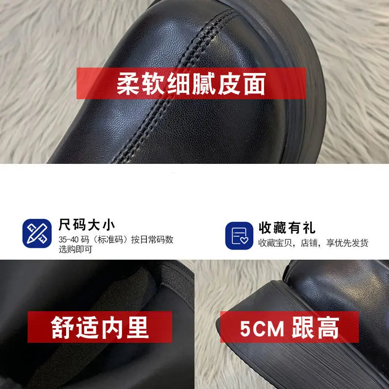 Winter Boots Women's Shoes Spring Autumn Women's Thick-soled Shoes Round Toe Plus Velvet Women's Short Boots Women's Mid Boots