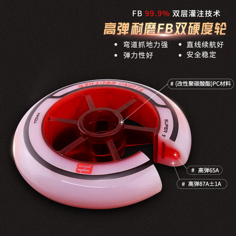 Двухъядерное колесо 90 100 мм 110 125 для роликовых коньков марафона гоночного трека