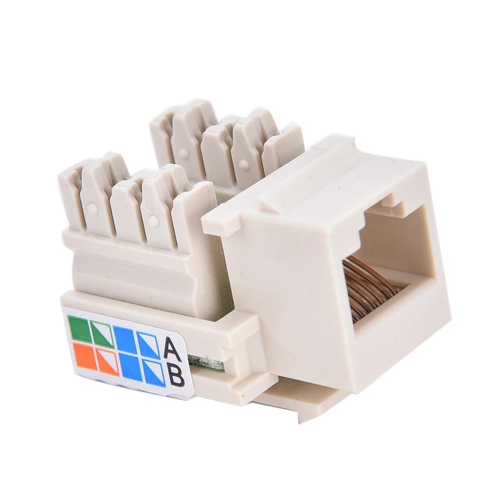3 см x 2 белый Cat5 RJ45 удар вниз кистоун Джек CAT5 сети Ethernet Лот|Компьютерные кабели и