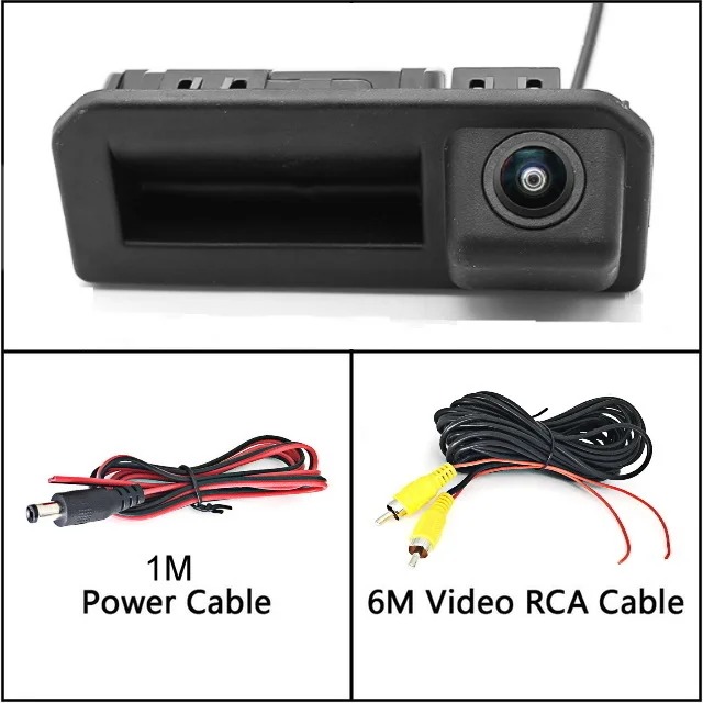 Wire n Camera Для Volkswagen Polo Sedan Vento ручка багажника, Автомобильная камера заднего вида, камера заднего вида, парковочная камера ночного видения HD - Название цвета: Wire n Camera