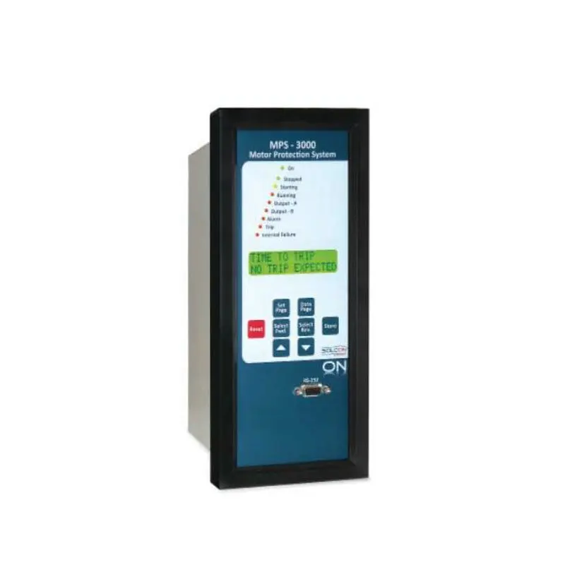 

MPS-3000 Motor Protection and Control Relay Monitoring 3-phase currents and voltage and 10 temperature inputs