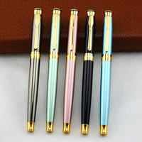 luxury black and gold metal roller ball pen with 0 5mm black ink refill ballpoint pens for christmas gift
