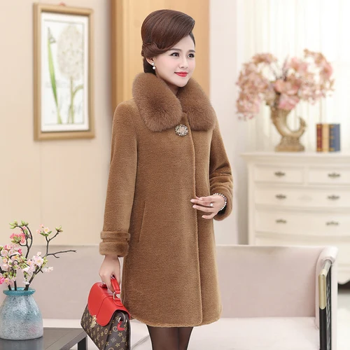 Light brown GOURS куртка из натурального меха женские зимние пальто и куртки одежда из натуральной шерсти с воротником из меха лисы теплый мех норки размера плюс LD1821-1 - Цвет: Light brown