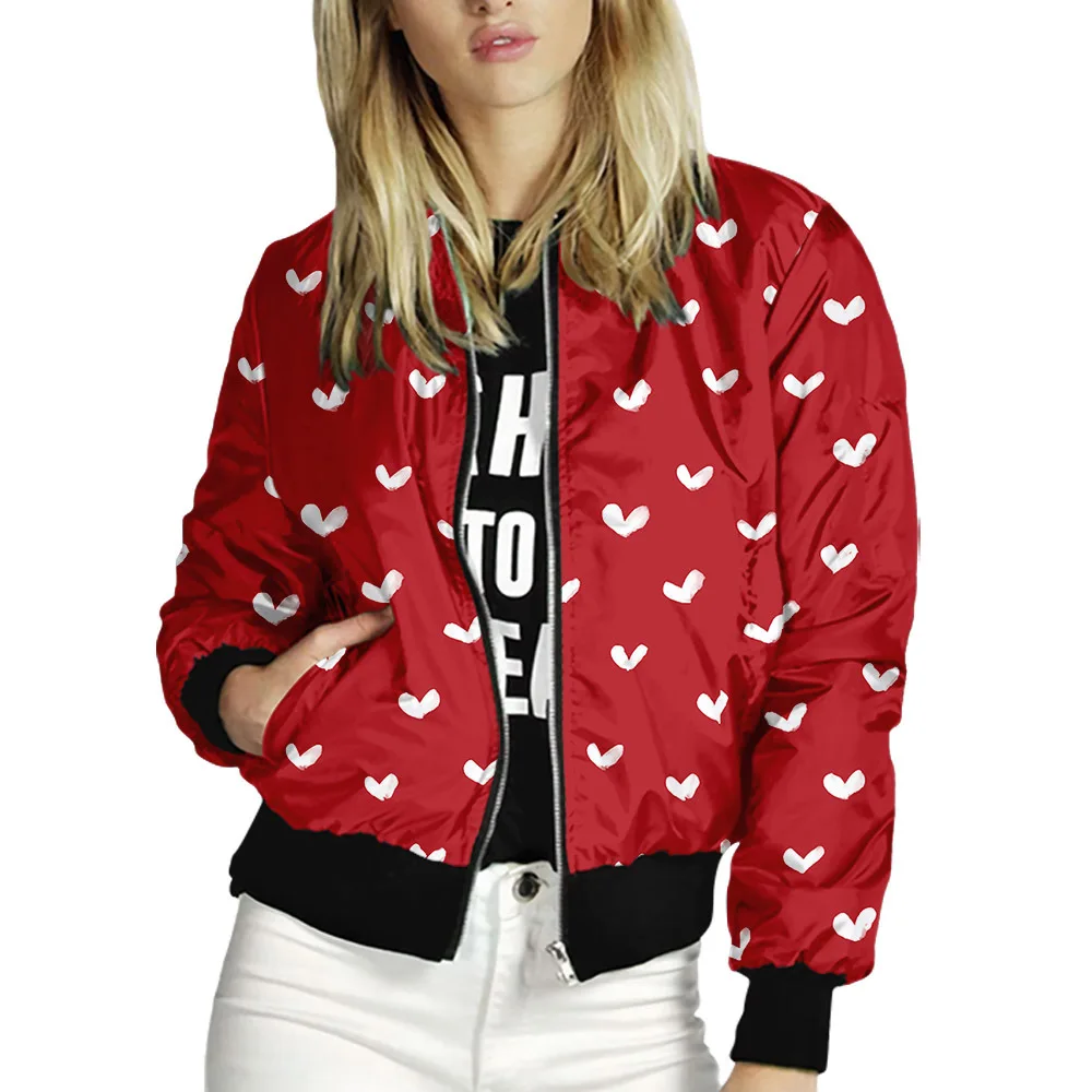 

Autumn Women Jacket Heart Print Hiking Jackets Top Quality Stand Collar Windproof Quick Dry Jackets Ladies Outdoor