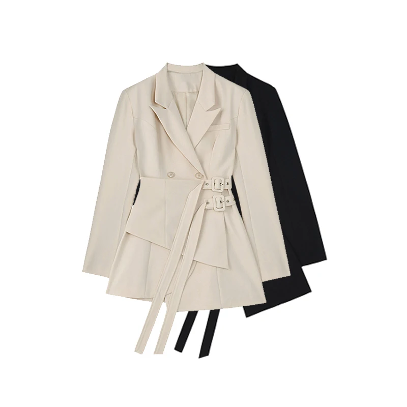 

Женский блейзер с отложным воротником и длинным рукавом, свободного покроя