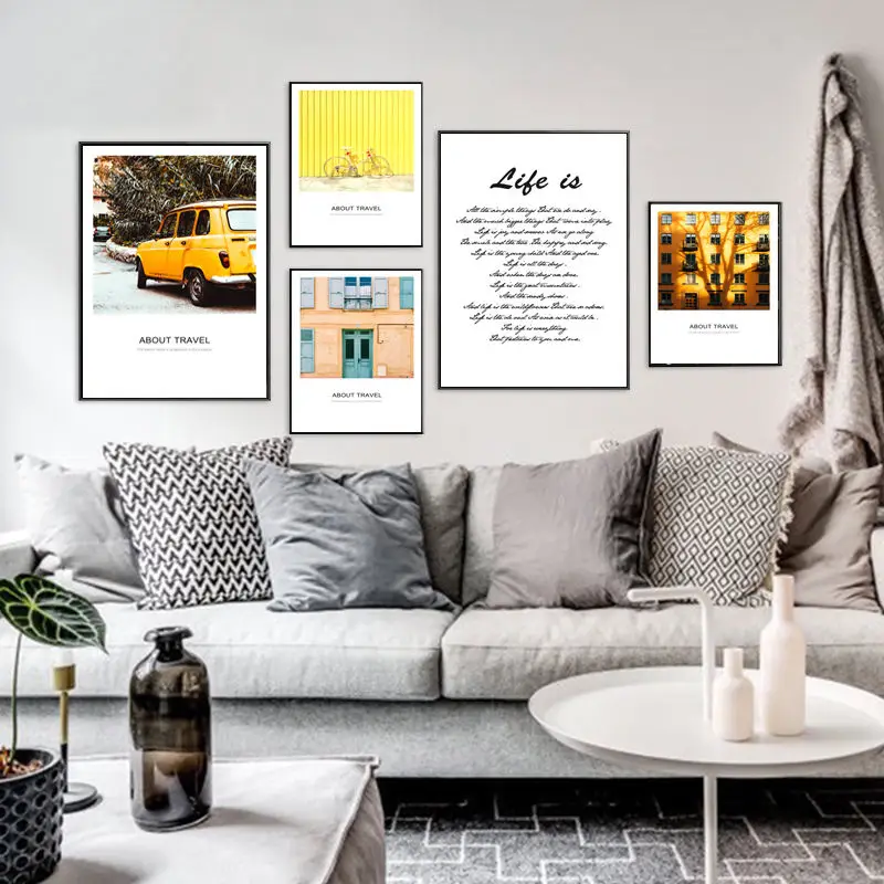 Живопись на холсте для домашнего декора Современная желтая картина с