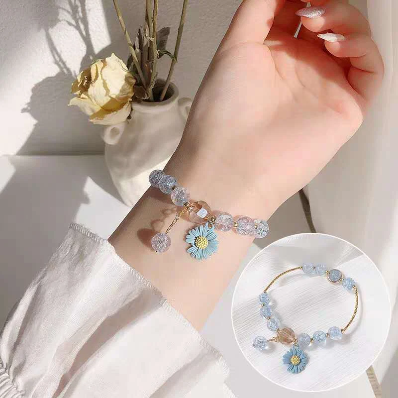 

Crystal bracelet female pink crystal sun flower sisters girlfriends student bracelet small daisy bracelet Small Daisy Bracelet