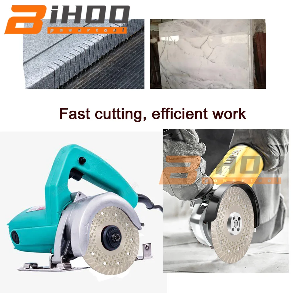

4.5''/5'' Electroplated Diamond Saw Blade Galvanized Diamond Cutting And Grinding Disc Both Sides For Marble Granite Tiles