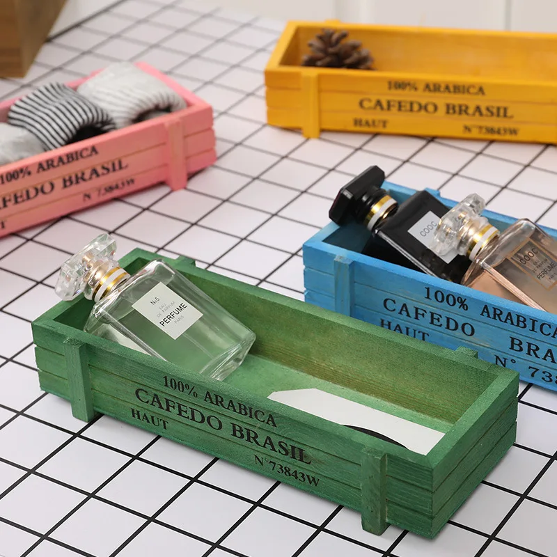 Винтажный деревянный ящик для хранения сада цветочный горшок рабочего стола