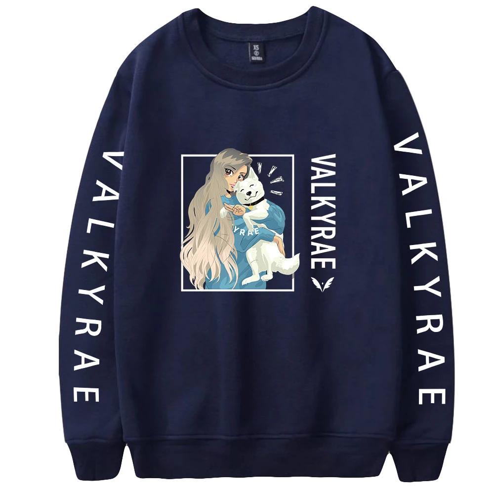 Спортивный костюм Valkyrae для мужчин и женщин свитшот с круглым вырезом уличная