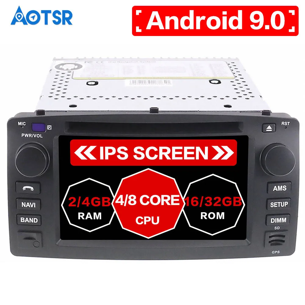Автомобильный DVD проигрыватель Aotsr Android 9 0 с GPS навигацией для Toyota Corolla EX 2001 2006