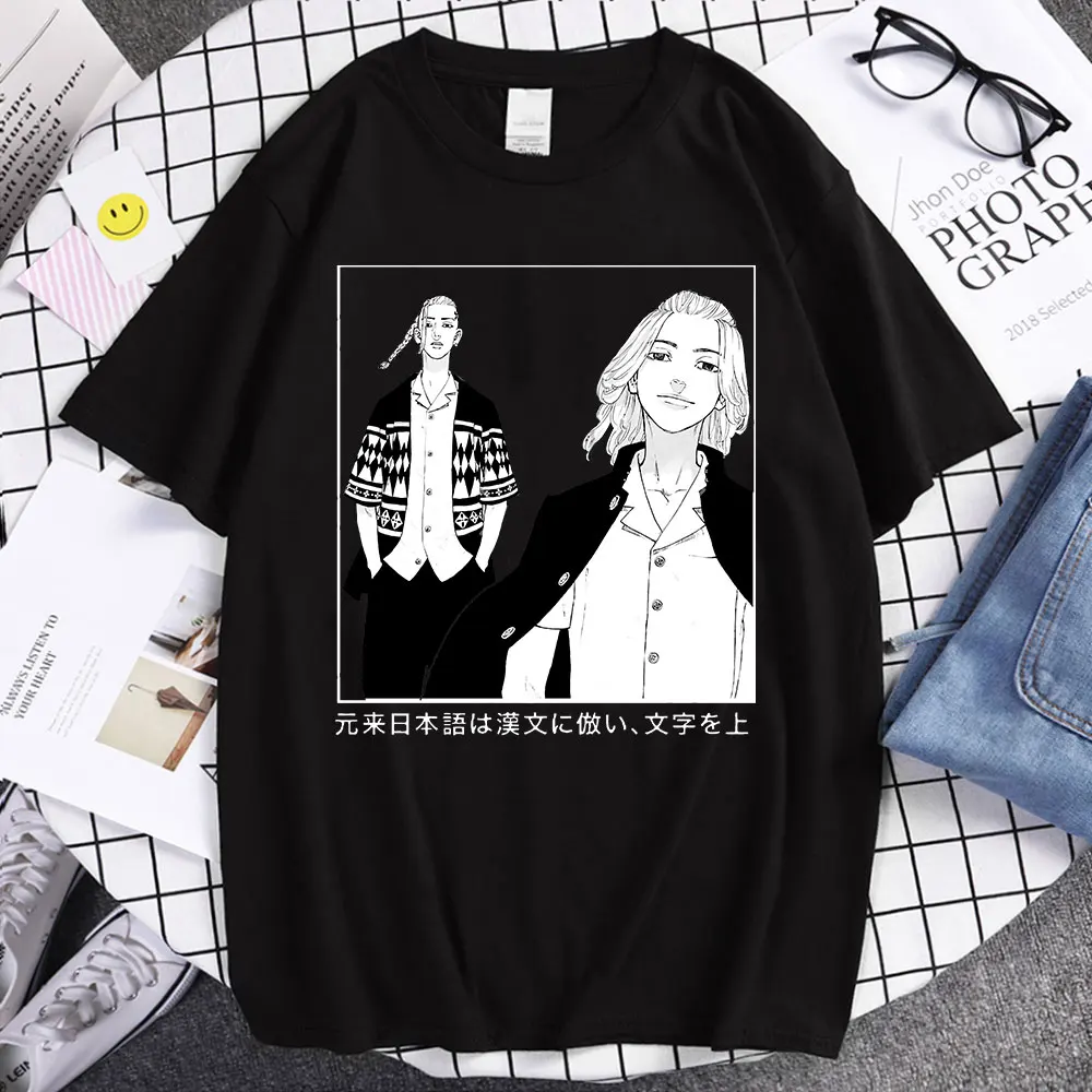 

2021 Fashion Tokyo Revengers Couple T Shirt Women Funny Cartoon Summer Top T-shirt Harajuku Graphic Oversize Tee Unisex T-shirts