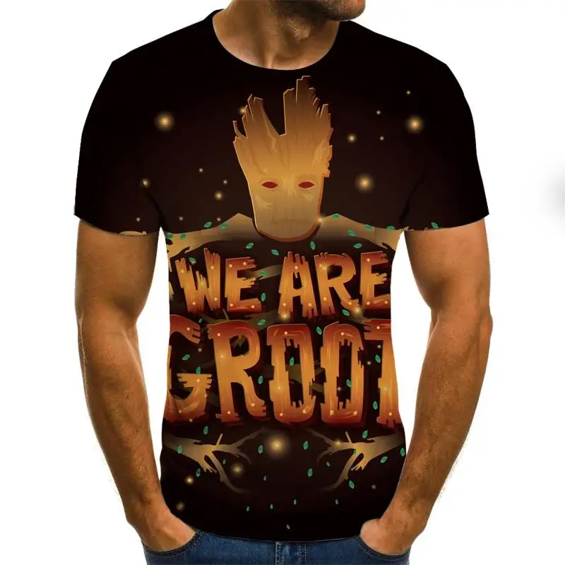 Футболка Летняя хипстерская с коротким рукавом и 3D принтом рок футболка круглым