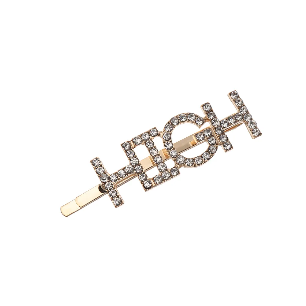11 Fashion Crystal Hairpin Shiny Rhinestones GLAM DRIPPIN Letters Hair Clips Hair Accessories for Women Girls - Цвет: 11
