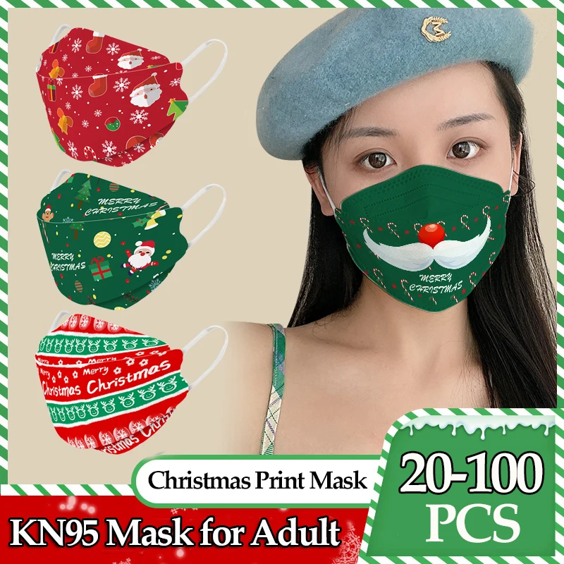 Рождественская маска kn95 для взрослых женщин одобренные CE fpp2 маски FFP2MASK