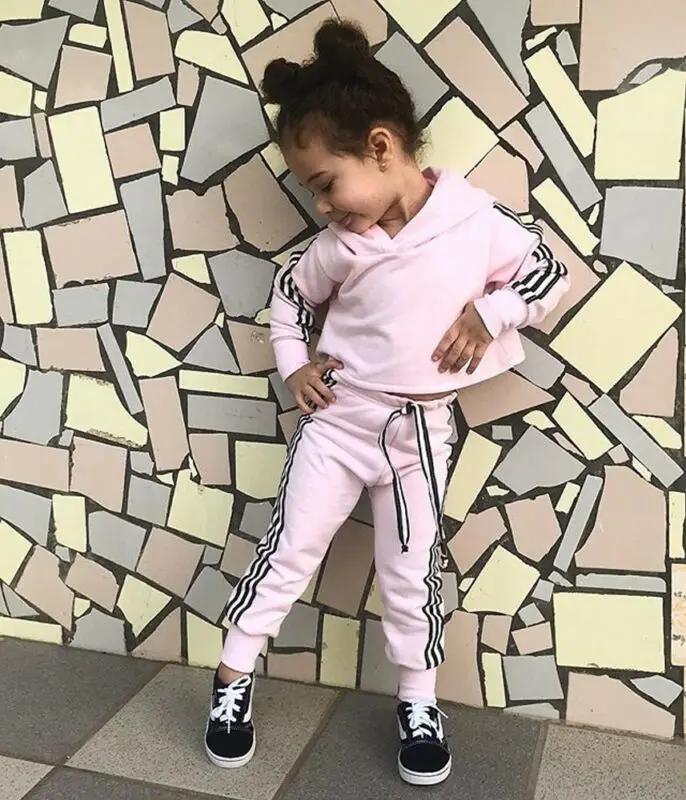 Осенняя одежда для маленьких девочек комплект одежды: футболка с длинными