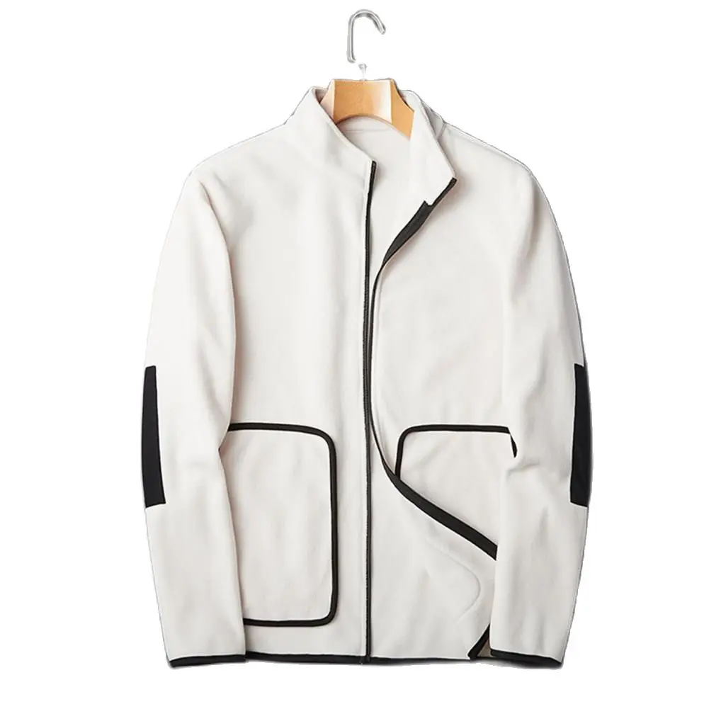 

Fashion Plus Size Men Jacket Coat Contrast Colors Soft Patchwork Cardigan Men Autumn Winter Coat