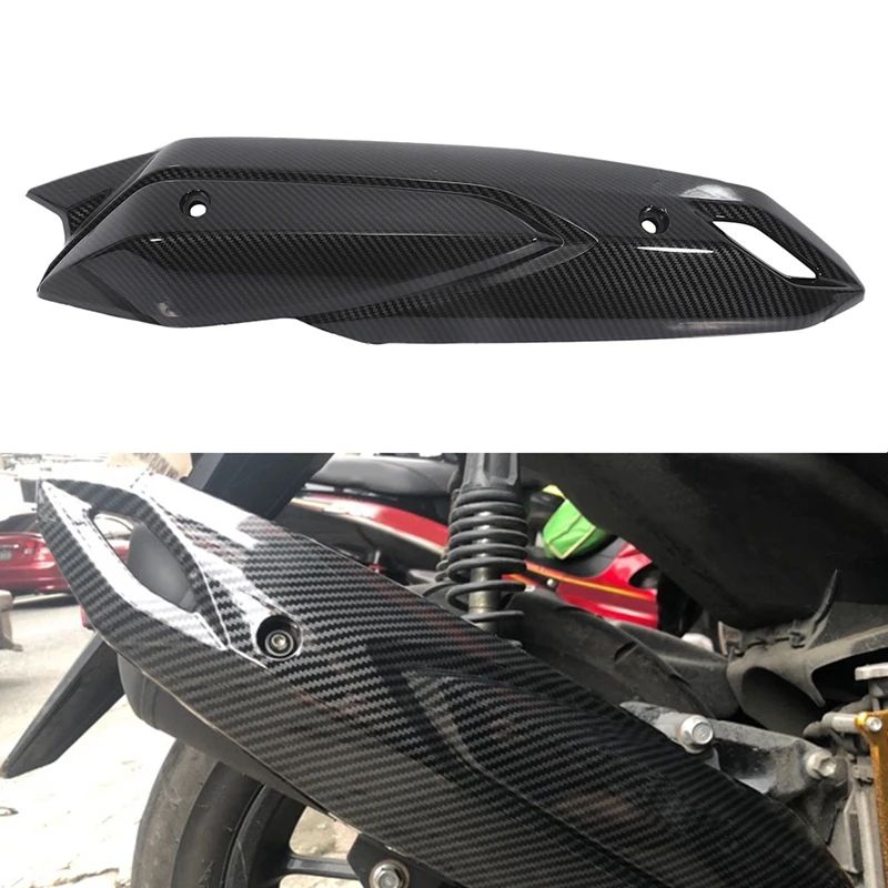 

Motorcycle Exhaust Pipe Cover Carbon Fiber Pattern Anti-Scald Cap Heat Shield Rustproof Shell for YAMAHA NVX155 Aerox155