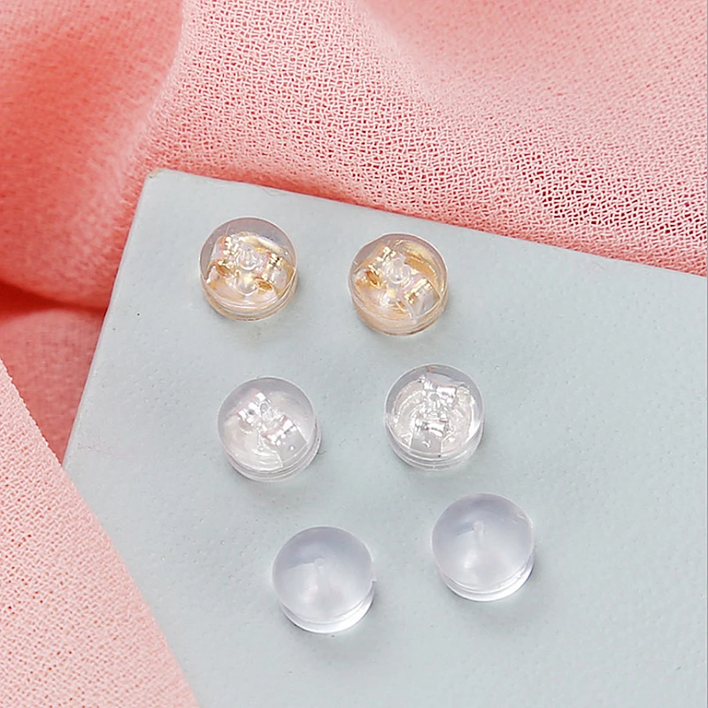 

10pcs 4.5x5mm Earring Backs Soft Safety Silicone Hypoallergenic for DIY Jewelry Earring Stud Earrings