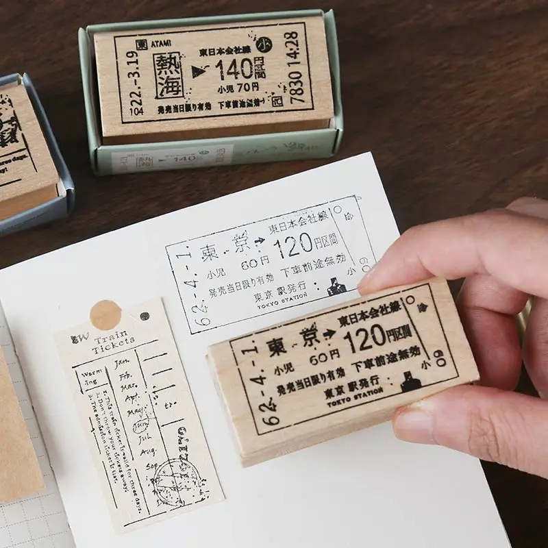 Серия памяти путешественника ретро украшения для билетов штамп деревянные