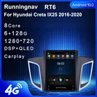 Автомобильный мультимедийный проигрыватель, 4G LTE, Android 10, для Hyundai Creta IX25, 2016, 2017, 2018-2020, тип Tesla, стерео, DVD, навигация, GPS, радио