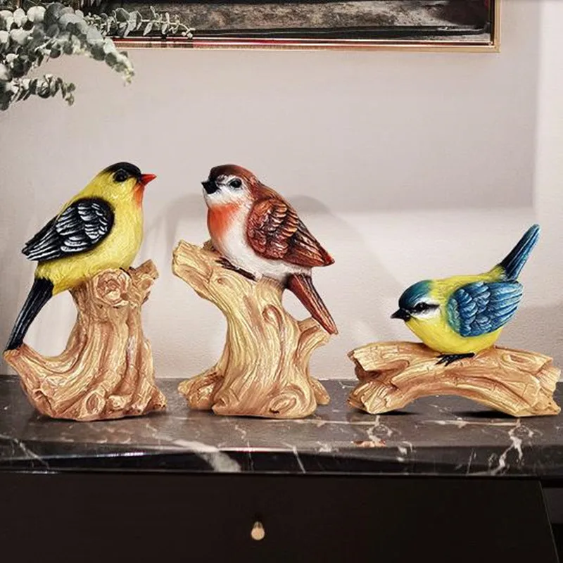 

European-style beautiful resin bird crafts, home office restaurant bar table decorations, study desk decoration, birthday gifts
