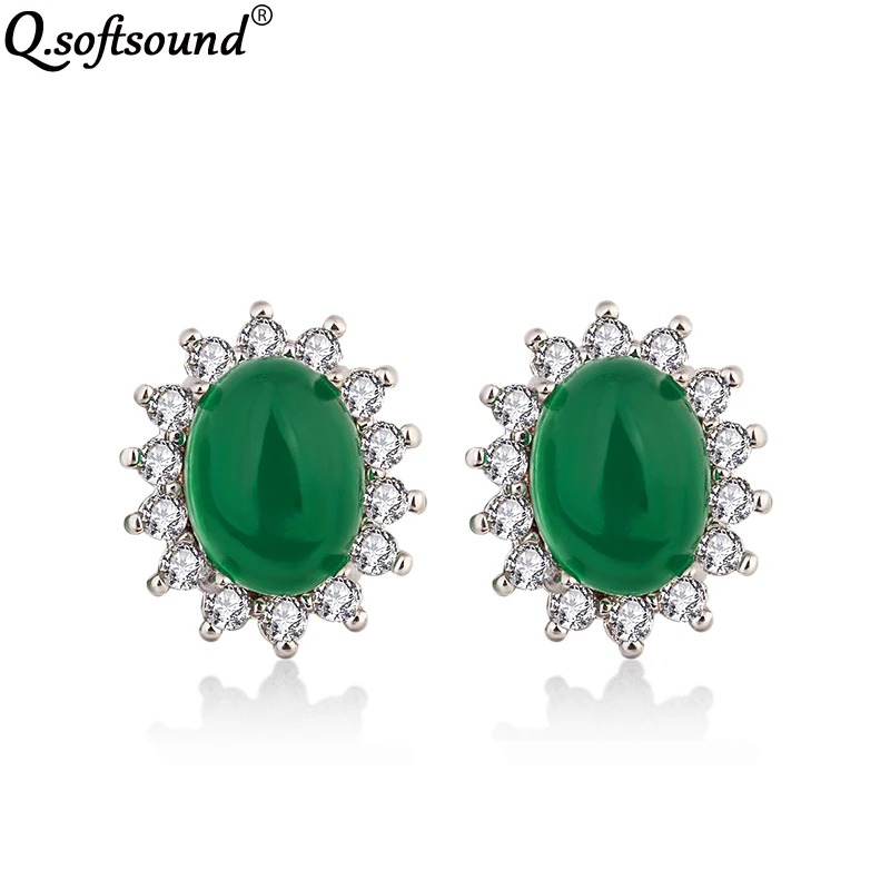 Новинка модные ювелирные изделия из хризопраза серьги-гвоздики для женщин