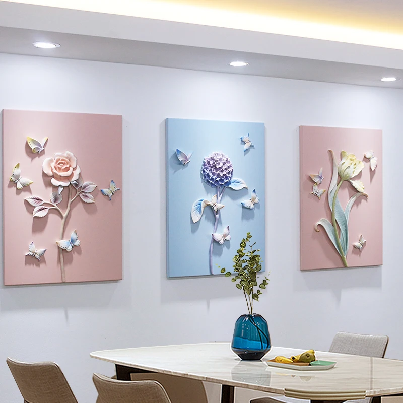 

Modern Minimalist Restaurant Background Wall Embossed Decorative Painting Dining Room Frameless Decorative Mural