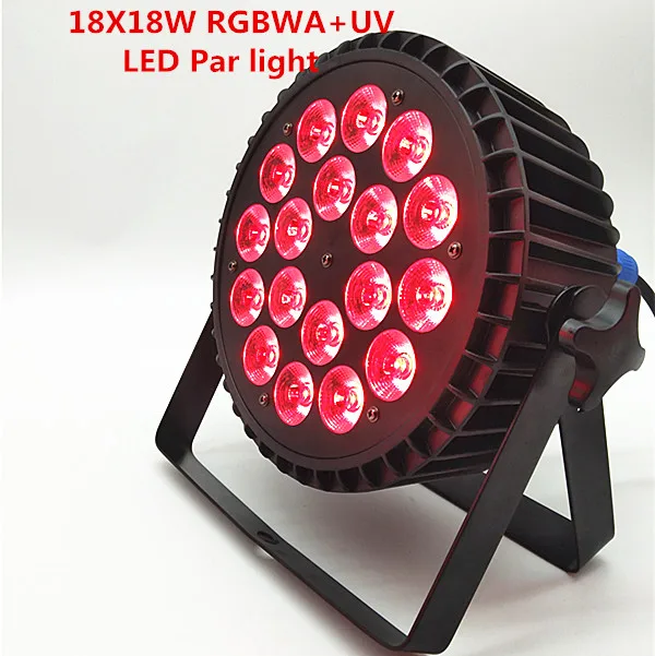 6 шт. литой алюминий 18x18 Вт в 1 LED par свет RGBWA + УФ полноцветная панель света DMX512