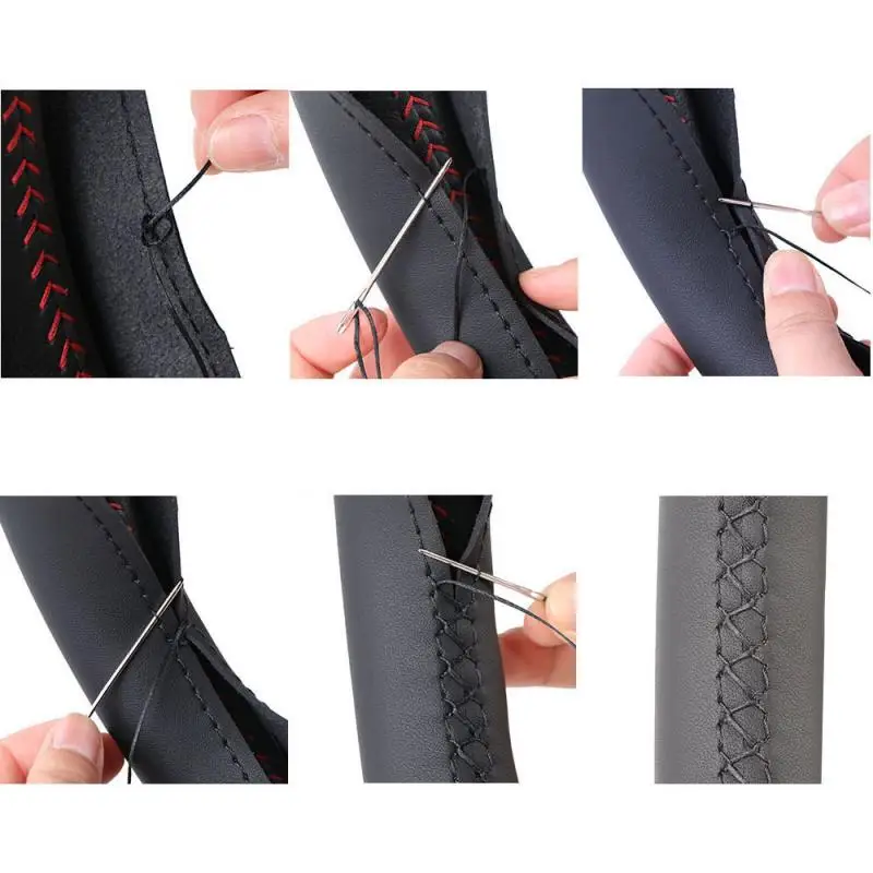 Чехлы рулевого колеса автомобиля DIY нескользящая оплетка 37 см/38 см из мягкой кожи