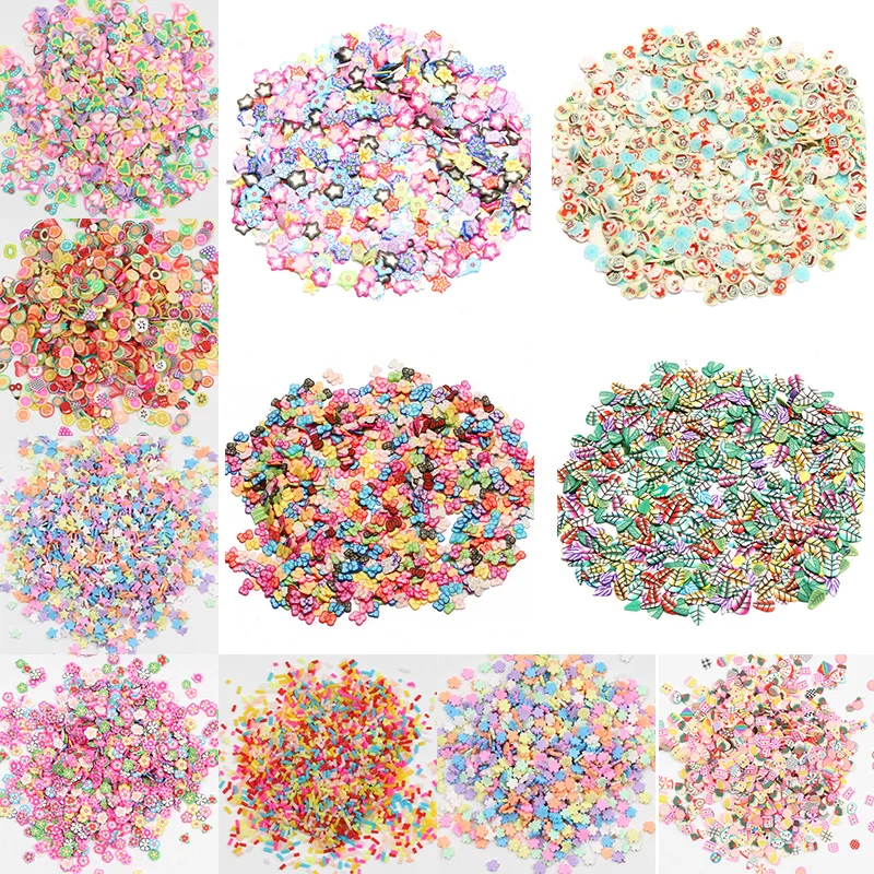 

1000pcs Soft Pottery Fruit Cake Slices Mixed 3D Nail Art Decals UV Resin Epoxy Mold Filler For Diy Jewelry Making Findings Tools