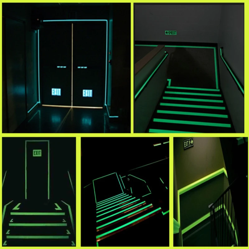 

1m Luminous Fluorescent Night Self-adhesive Glow In The Dark Sticker Tape Safety Security Home Decoration Warning Tape