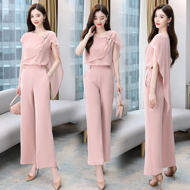 Женский шифоновый комплект из двух предметов Элегантная блузка с коротким