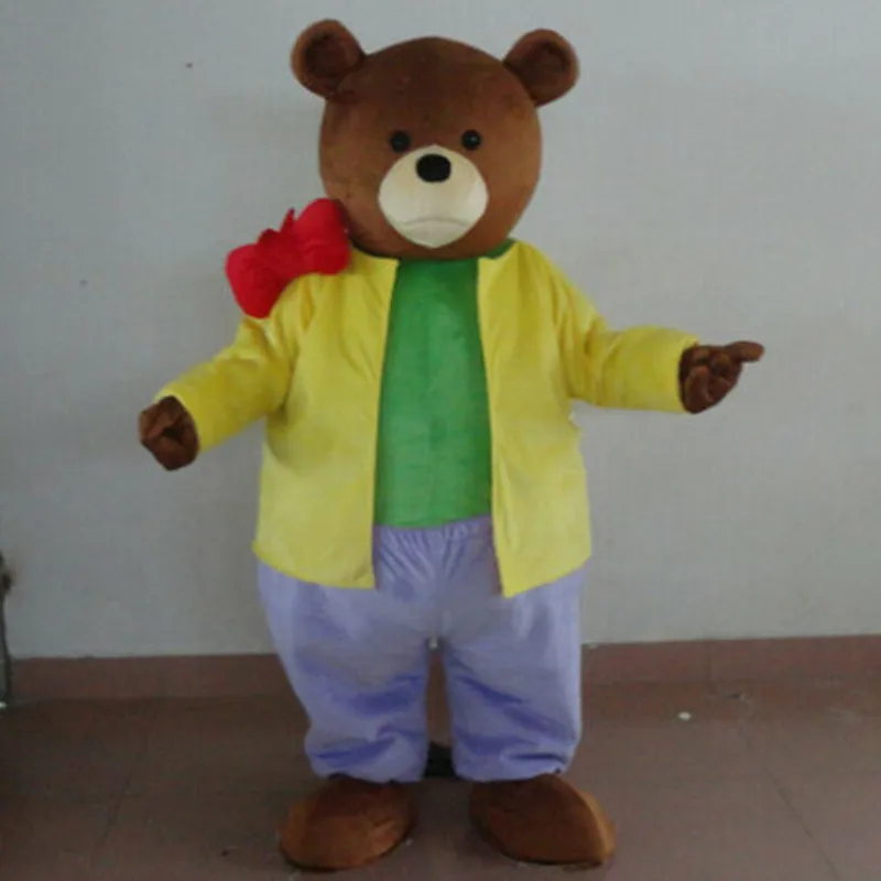 

Halloween Yellow Bear Mascot Costume Cosplay Outfits Clothing Carnival Adults