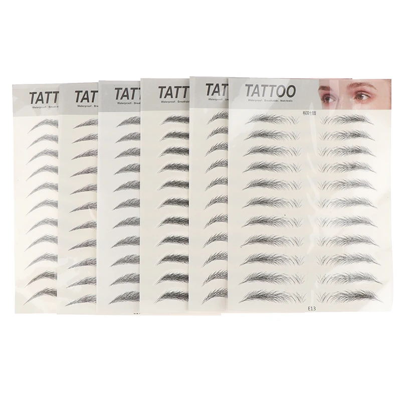 

11 Pairs Of Bionic Tattoo 3D Eyebrow Stickers Semi-permanent Waterproof Stickers New